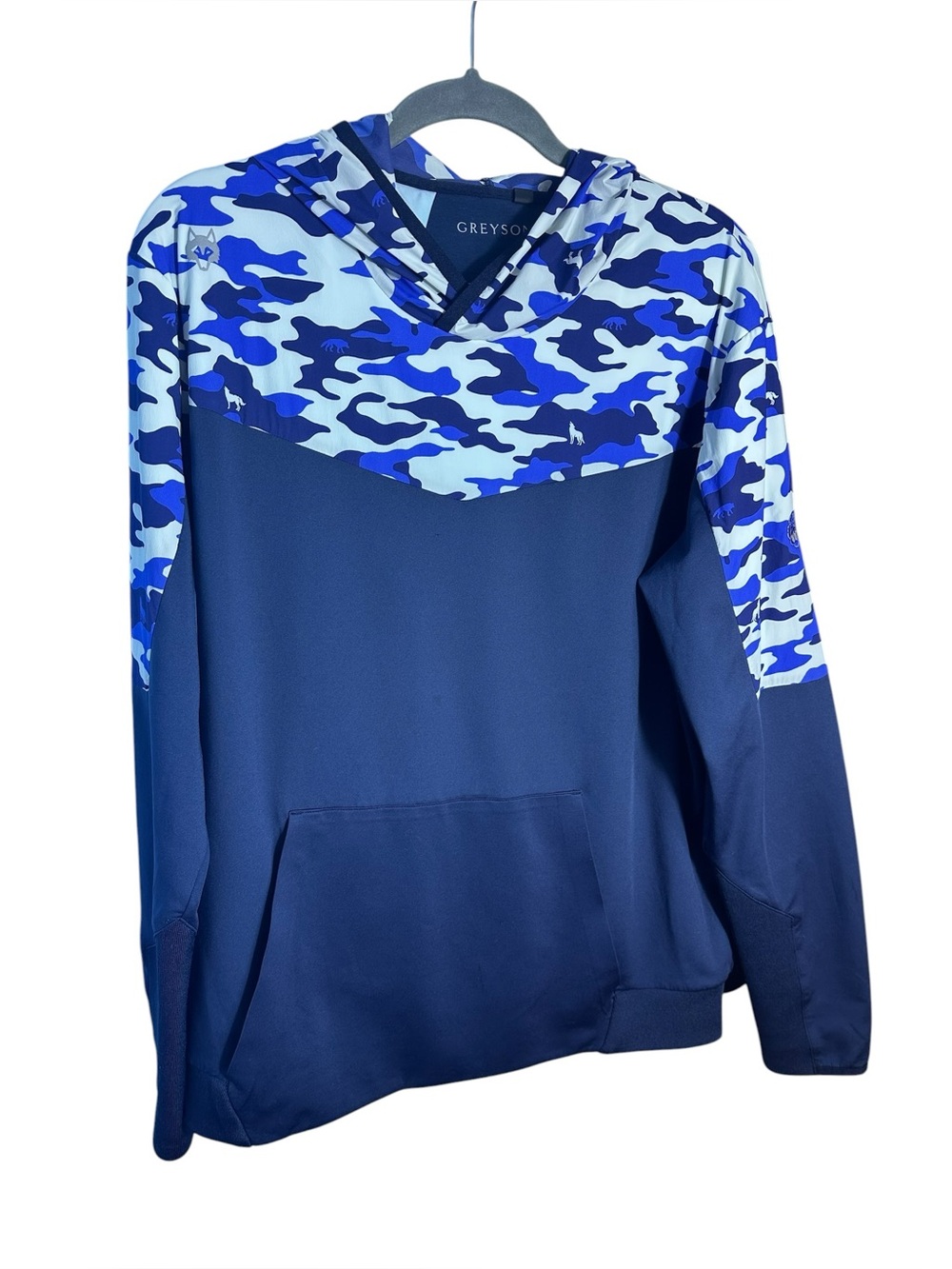 Greyson Navy and Light Blue Camo Athletic Hoodie - Picture 3 of 11